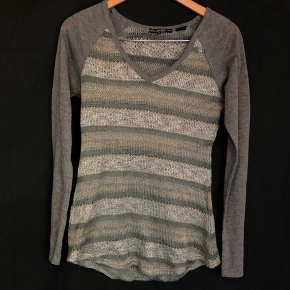 Miss Me Sweaters - Miss me sz m knit sheer sweater metallic lurex